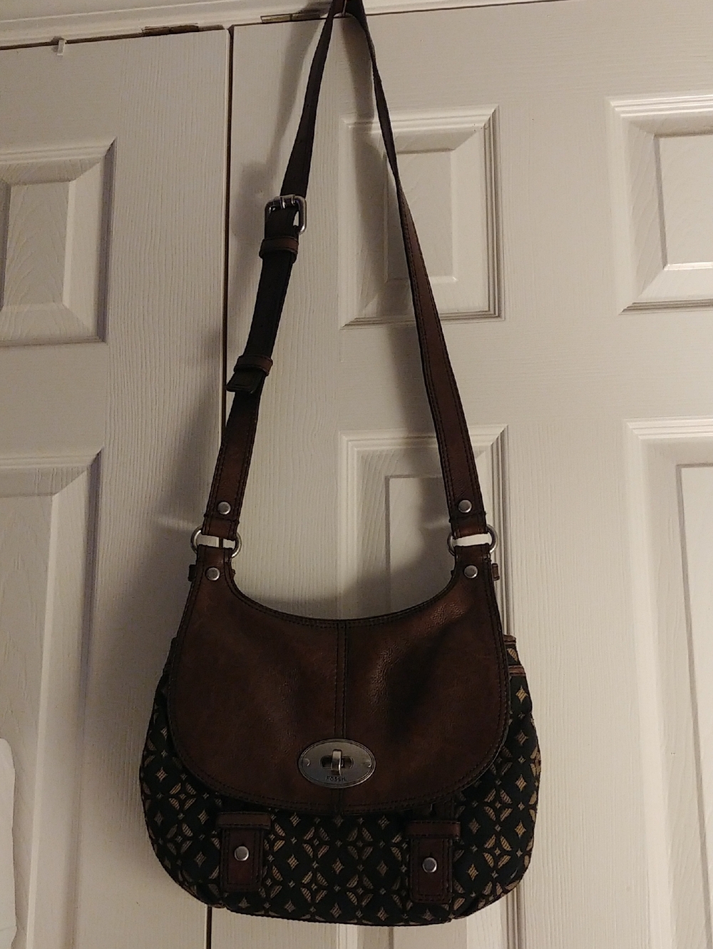 Fossil Maddox Large Crossbody Bag Black & Pecan